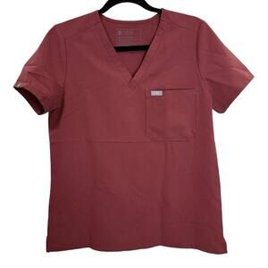 Figs Catarina Pink One Pocket Scrub Top Size Small